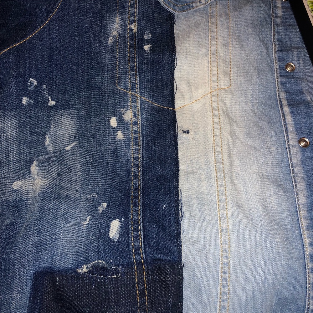 DSQUARED2 RAW-TRIMMED DENIM SHIRT SIZE 52 - Picture 5 of 6